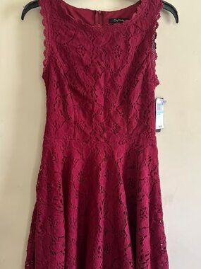 City Studio Juniors' Lace Fit and Flare Dress